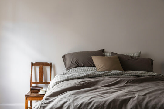Luxury linens in a cozy bedroom