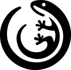  vector sketch illustration silhouette design icon logo symbol animal lizard as mascot resistance to environmental conditions