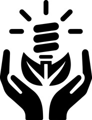 vector sketch illustration silhouette design icon logo symbol energy saving for eco environment green technology future