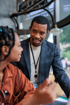 Teacher and student in conversation