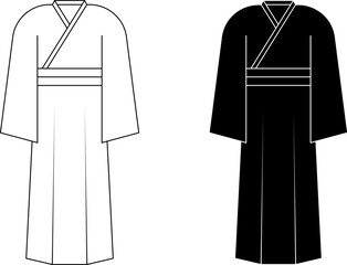 front view Hakama icon set