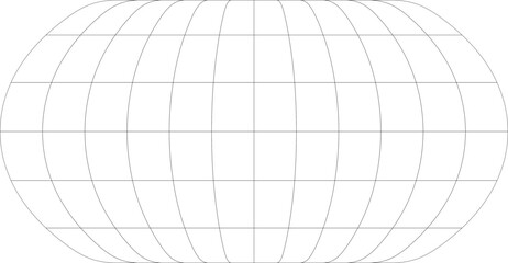 30-Degree world map graticule (latitude-longitude) grid vector in natural earth projection