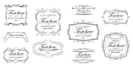 Seth assembly of various elements of the frame ornaments - Vector illustration