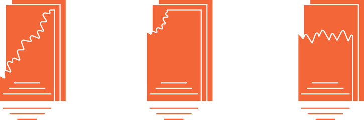 A4 stationery paper Torn paper with stripes, orange icons