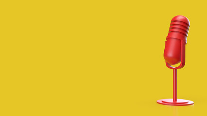 The Red microphone for Pod cast or social media 3d render.