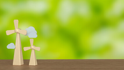 The Windmill for clean energy  for ecology concept 3d Rendering.