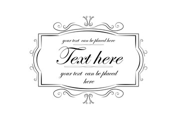 Template with text, isolated empty field, vector ornaments - illustration