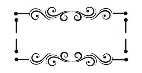 Blank template for text, isolated text box, vector ornaments - illustration