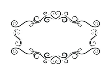 Blank template for text, isolated text box, vector ornaments - illustration