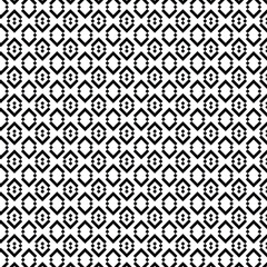 Black and white vector seamless pattern with small diamonds , star shapes ,rhombuses .Abstract black and white geometric texture .Simple minimal wide repeat background .