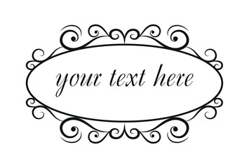 Template with text, isolated empty field, vector ornaments - illustration