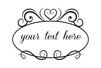 Template with text, isolated empty field, vector ornaments - illustration