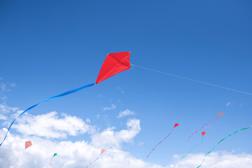 Surreal sky full of flying kites