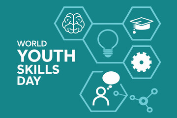 World Youth Skills Day Infographic with Icons illustration
