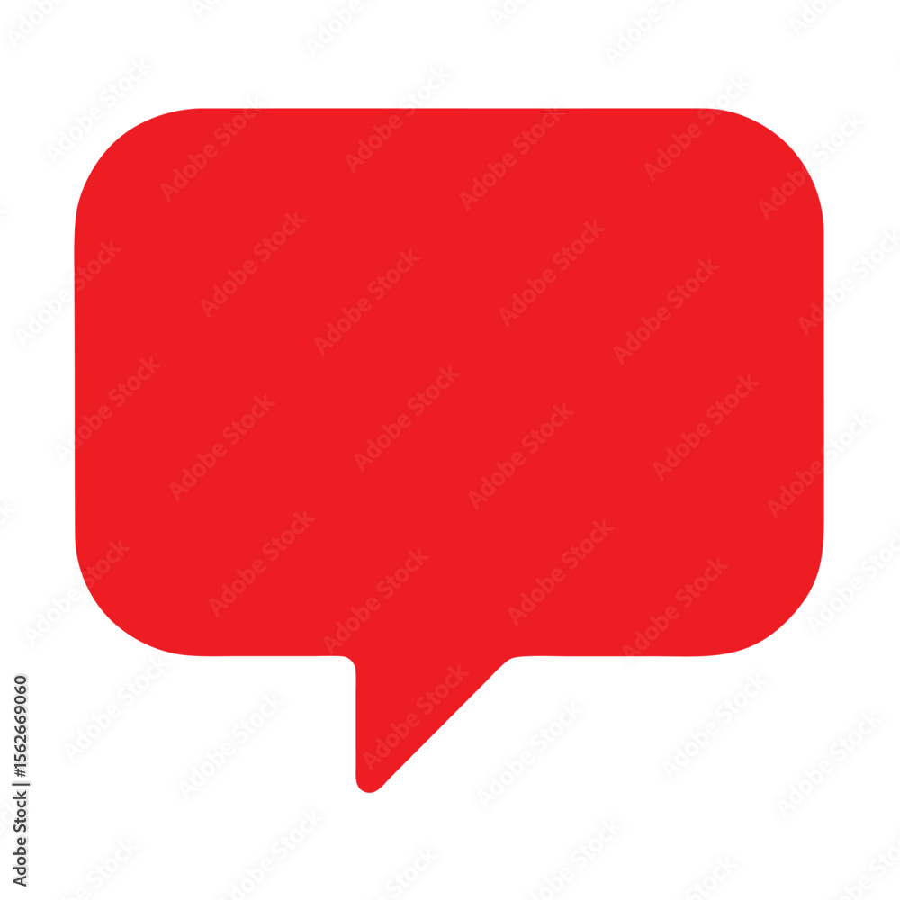 Aufkleber red rounded rectangle speech bubble icon for communication and dialogue