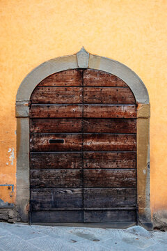 Aged Wooden Door in Arezzo