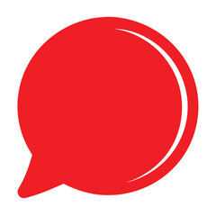 Dynamic red speech bubble icon with a bursting effect for communication and dialogue