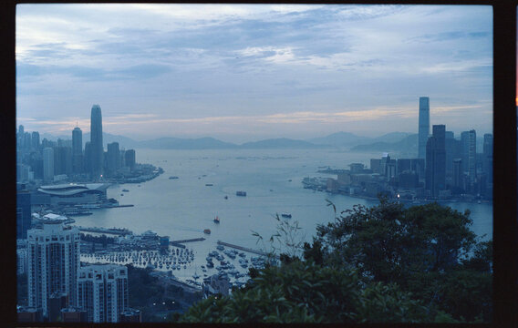Twilight View of Victoria Harbour from The Peak