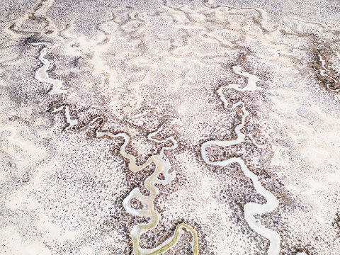 Abstract shapes on salt flats. Yorke Peninsula. South Australia.