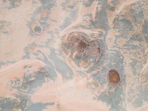 Pink Salt Lake patterns. Yorke Peninsula. South Australia.