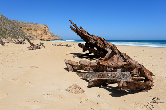 Wreck of the Ethel at Ethel Wreck Beach. Yorke Peninsula. Australia.