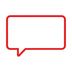 Naklejka premium Simple thin red rectangle speech bubble icon with clean design