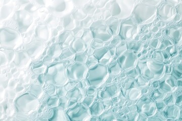 Abstract, light teal and white, textured surface.  Fluid, bubbly,  shapes