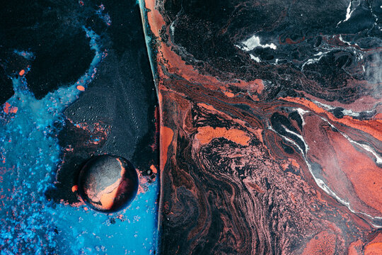 Abstract red, blue and black background