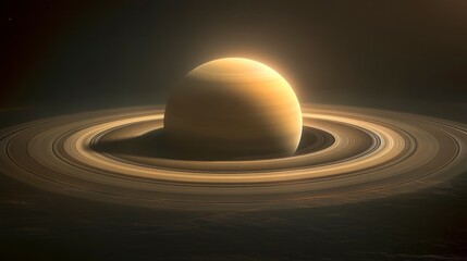 Stunning View of Saturn with Its Majestic Rings in Deep Space