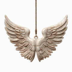 Elegant Antique White Angel Wings Ornament