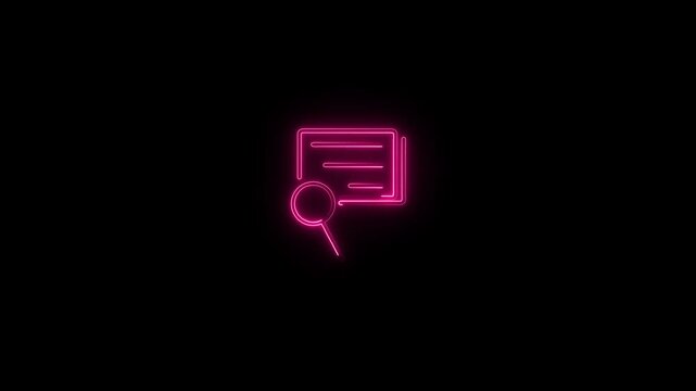 A glowing neon-style white magnifying glass over a document on a vibrant green background. Represents smart file search, digital content analysis, and modern data scanning in tech systems.