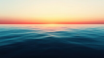 Obraz premium Serene sunset over a calm ocean.