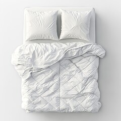 Fototapeta premium White bed comforter and pillows