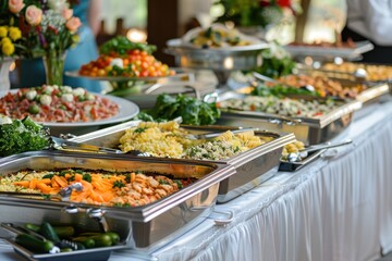 Obraz premium Buffet food catering food party at restaurant