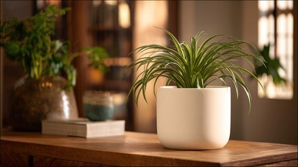 and keyword list fitting your specifications

 Air Plant in Modern White Pot on Wooden Table