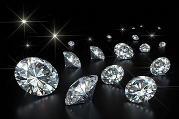 Sparkling diamonds. Ornaments. Jewelry.