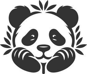 Panda bear silhouette vector illustration
