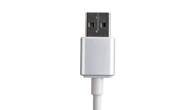 Connecting technology usb cable product modern viewpoint isolated on transparent background.
