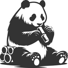 Panda bear silhouette vector illustration