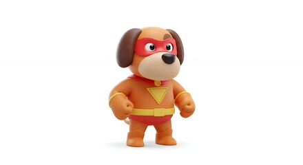 Naklejka premium Cartoon superhero dog character illustration