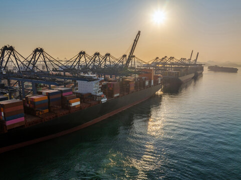 Cargo ship wharf