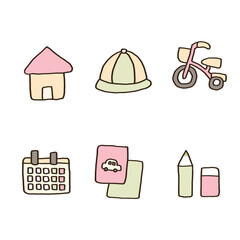 保育園にまつわる手描きイラスト