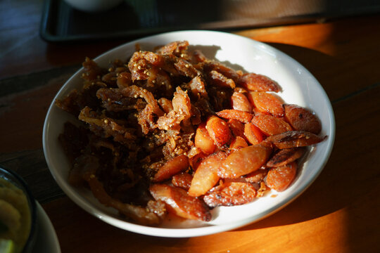 Thai pork jerky and Chinese pork sausage