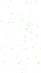 背景透過・縦長 可愛らしいハートが散りばめられたイラスト素材