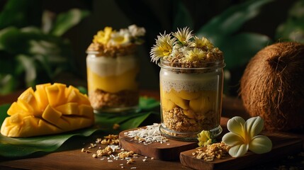 Mango Coconut Dessert Cups With Granola