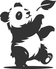 Panda bear silhouette vector illustration