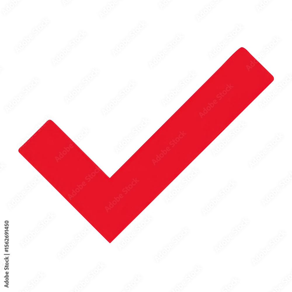 Poster red check mark isolated on transparent background