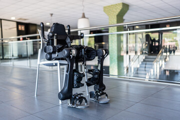 Innovative robotic exoskeleton placed on chair