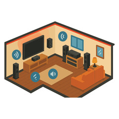Smart Home Interior with Connected Devices