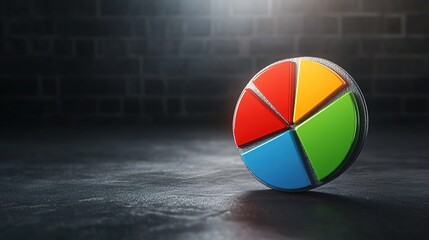 Colorful Circular Chart on Dark Surface with Dramatic Lighting